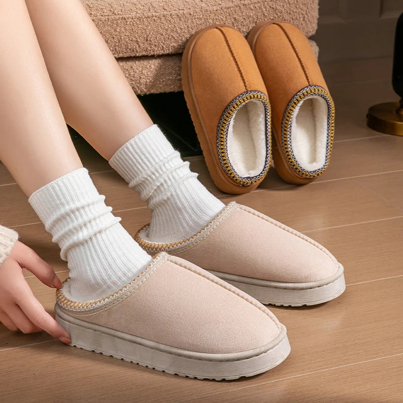 Indulge in Cozy Luxury with Our Women's Plush Slippers - Perfect Warmth and Style for Winter Indoors and Outdoors