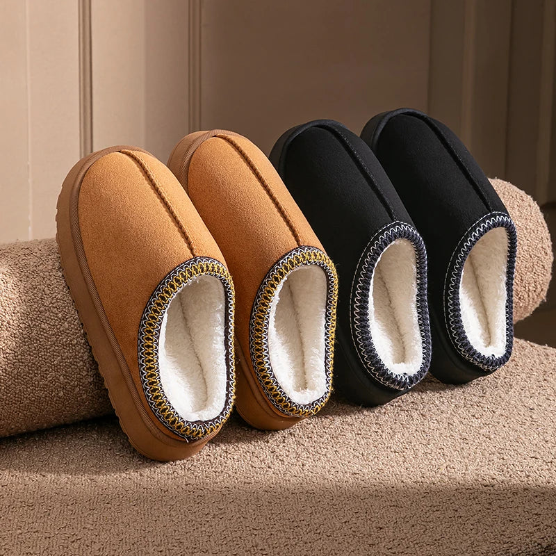 Indulge in Cozy Luxury with Our Women's Plush Slippers - Perfect Warmth and Style for Winter Indoors and Outdoors
