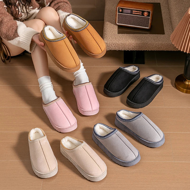 Indulge in Cozy Luxury with Our Women's Plush Slippers - Perfect Warmth and Style for Winter Indoors and Outdoors