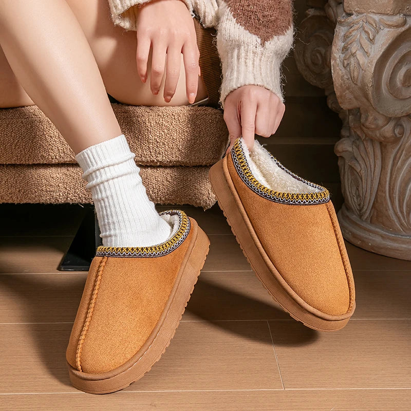 Indulge in Cozy Luxury with Our Women's Plush Slippers - Perfect Warmth and Style for Winter Indoors and Outdoors